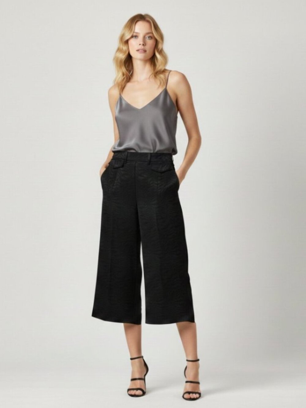 Just Cavalli Culotte Black Jacquard Zebra Tonal Contrast Size 36 IT X-Small
